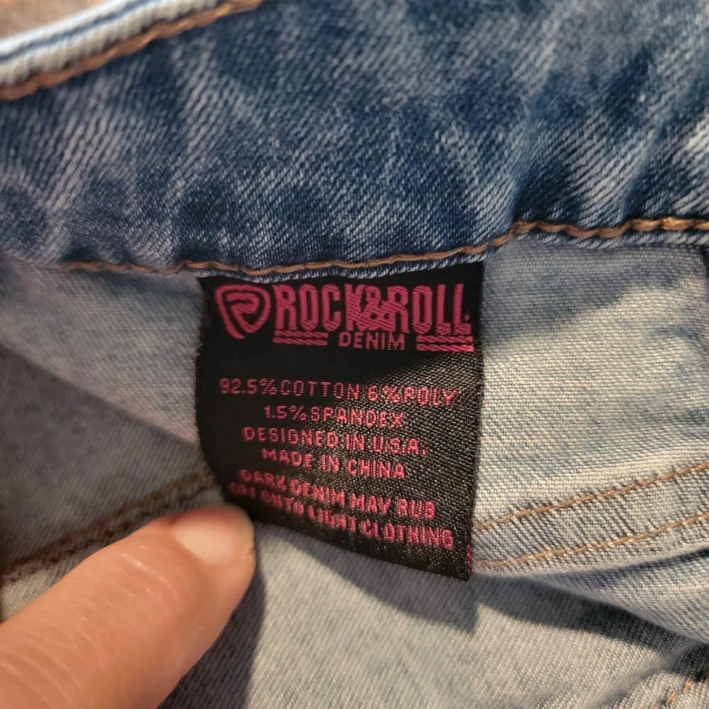Rock & Roll Denim Bargain Button Bell Jeans Women's Size 29 X 30 Style WPB1658 - Picture 2 of 11